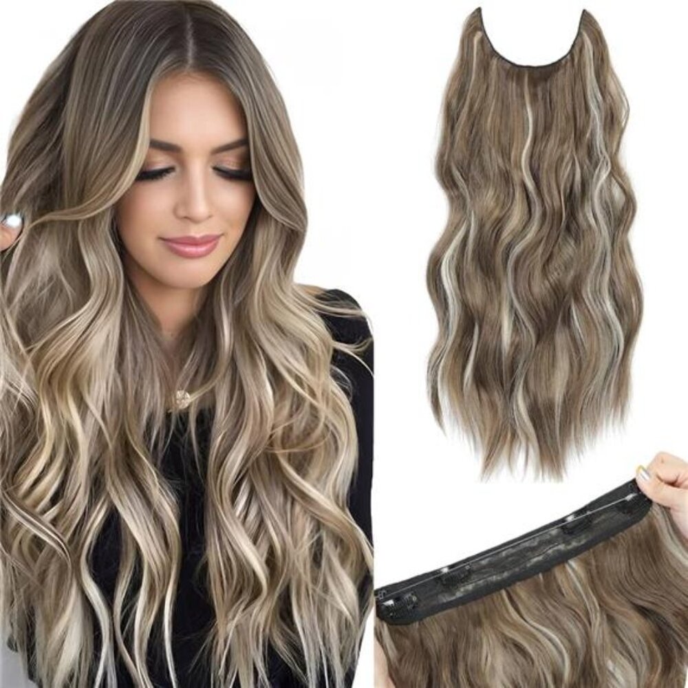 Natural Brown Halo Type Hair Extensions